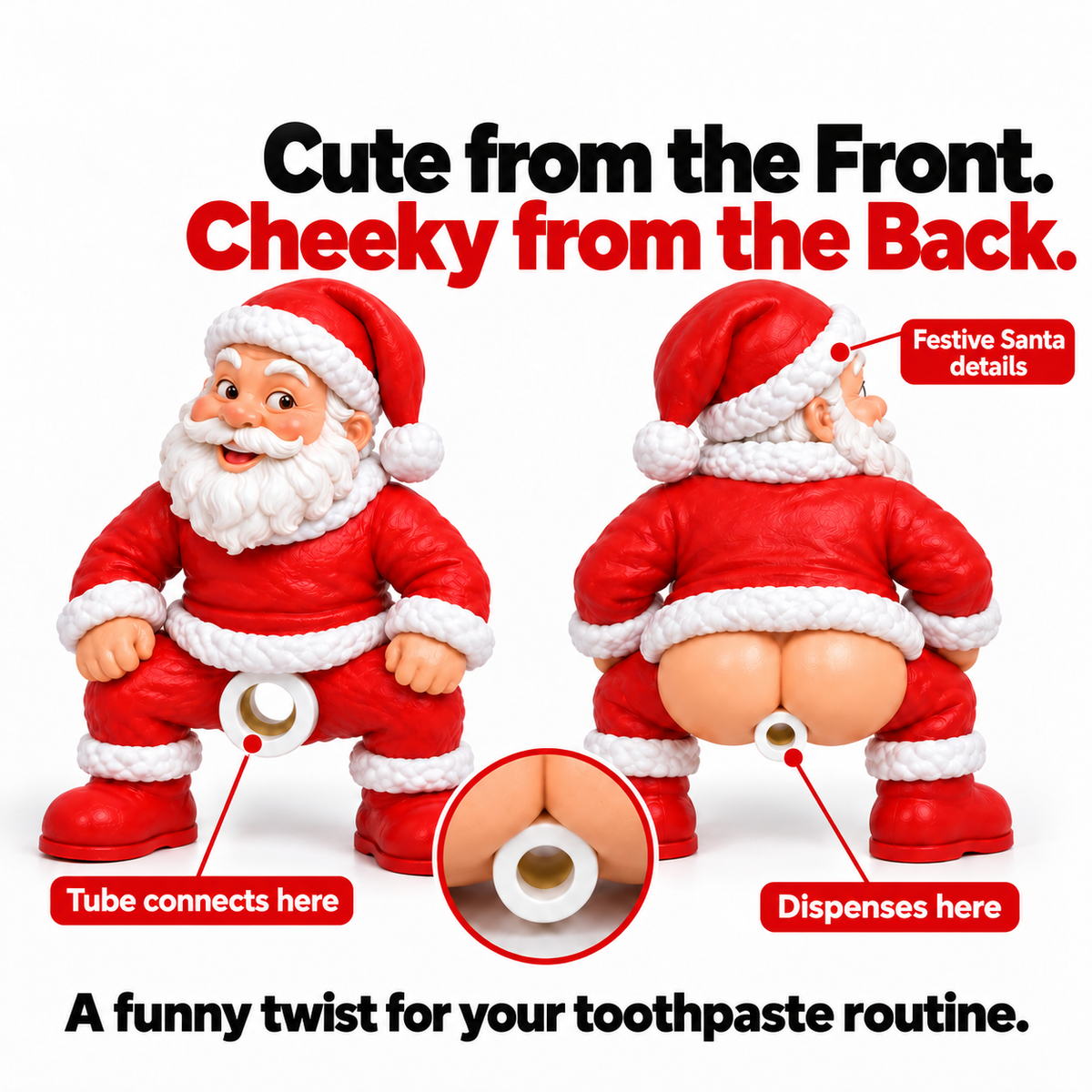 🎅 The Cheeky Santa Toothpaste Dispenser– The Christmas Gag Gift Everyone Will Talk About 😂🎄