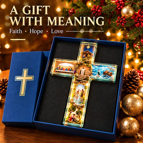 ✨ Last Day – 49% OFF!✝️The Story of Jesus in 6 Scenes Cross Lamp