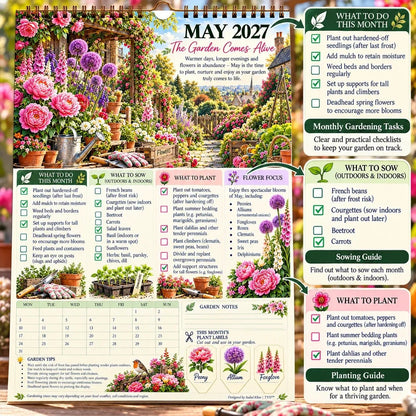 🌿2027 Four Seasons Gardening Calendar & Monthly Planner | Planting Guide, Garden Tasks & Plant Labels🌱