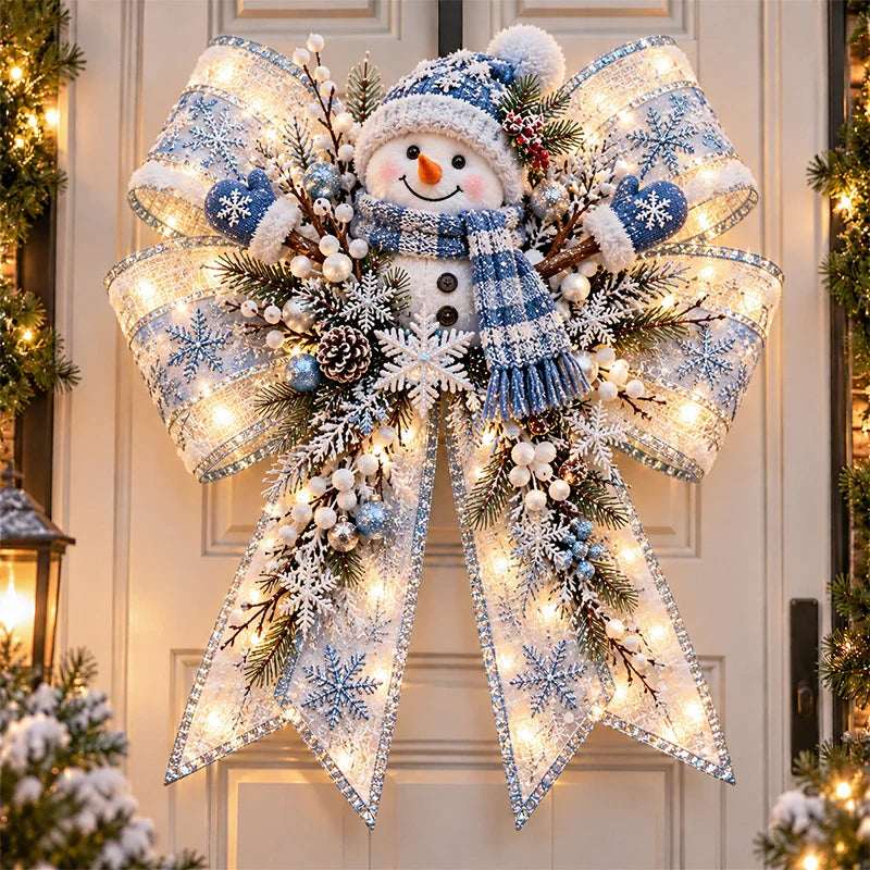 📌🎄 Christmas Magic Bow Door Hangers – Oversized Light-Up Holiday Bows in 6 Festive Styles🎀