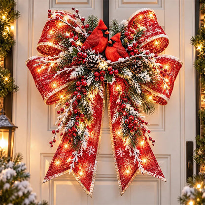 📌🎄 Christmas Magic Bow Door Hangers – Oversized Light-Up Holiday Bows in 6 Festive Styles🎀