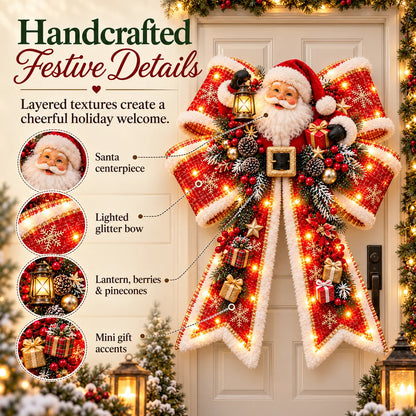 📌🎄 Christmas Magic Bow Door Hangers – Oversized Light-Up Holiday Bows in 6 Festive Styles🎀